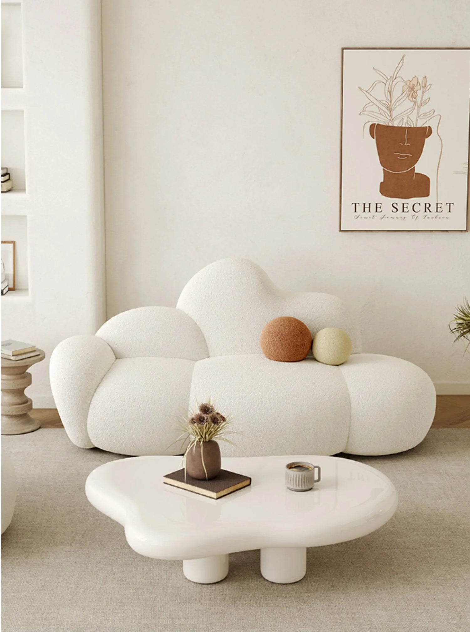 White MC THE BLACK DIAMOND sofa in a living room setting, featuring a comfortable, relaxing design for modern outdoor furniture.