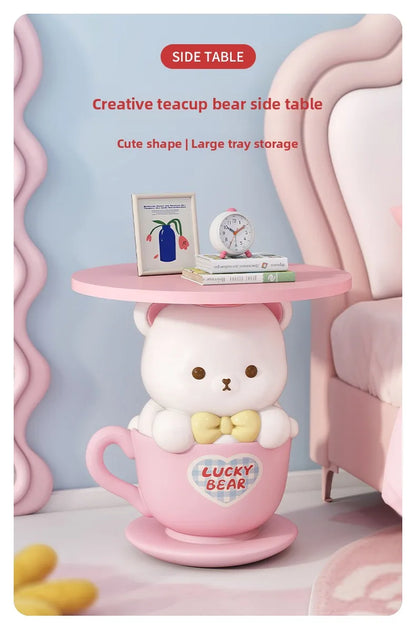 Kawaii Home Decor Creative Small Coffee Table Pink Living Room Side Table Girl&
