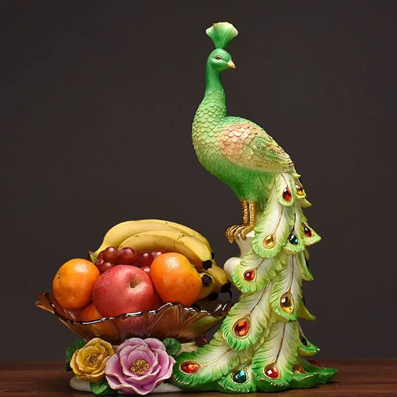 European Style Peacock Fruit Candy Plate Home Living Room Dim Sum Dry Fruit Plate Desktop Creative Storage Decoration Snack Tray - https://mohammadcollection.com