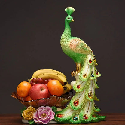 European Style Peacock Fruit Candy Plate Home Living Room Dim Sum Dry Fruit Plate Desktop Creative Storage Decoration Snack Tray - https://mohammadcollection.com