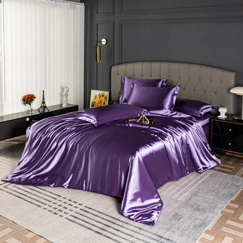 Black satin bedding set from 𝕄𝕔 𝕋𝕙𝕖 𝔹𝕝𝕒𝕔𝕜 𝔻𝕚𝕒𝕞𝕠𝕟𝕕