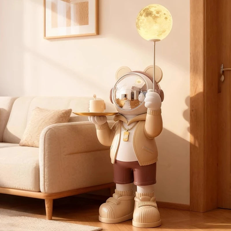 Nordic Living Room Decor Creative Astronaut Statue Storage Tray Luminous Floor Decoration Modern Art Sculpture Home Accessories - 𝕄𝕮 𝕋𝕙𝕖 𝔹𝕝𝕒𝕔𝕜 𝔻𝕚𝕒𝕞𝕠𝕟𝕕