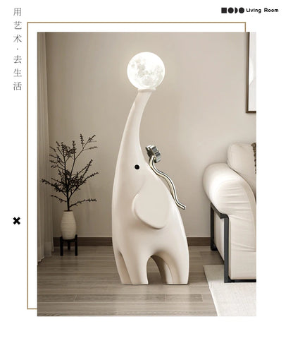 Modern simple elephant sculpture by MC THE BLACK DIAMOND, decorative animal statue for living room or home decor.