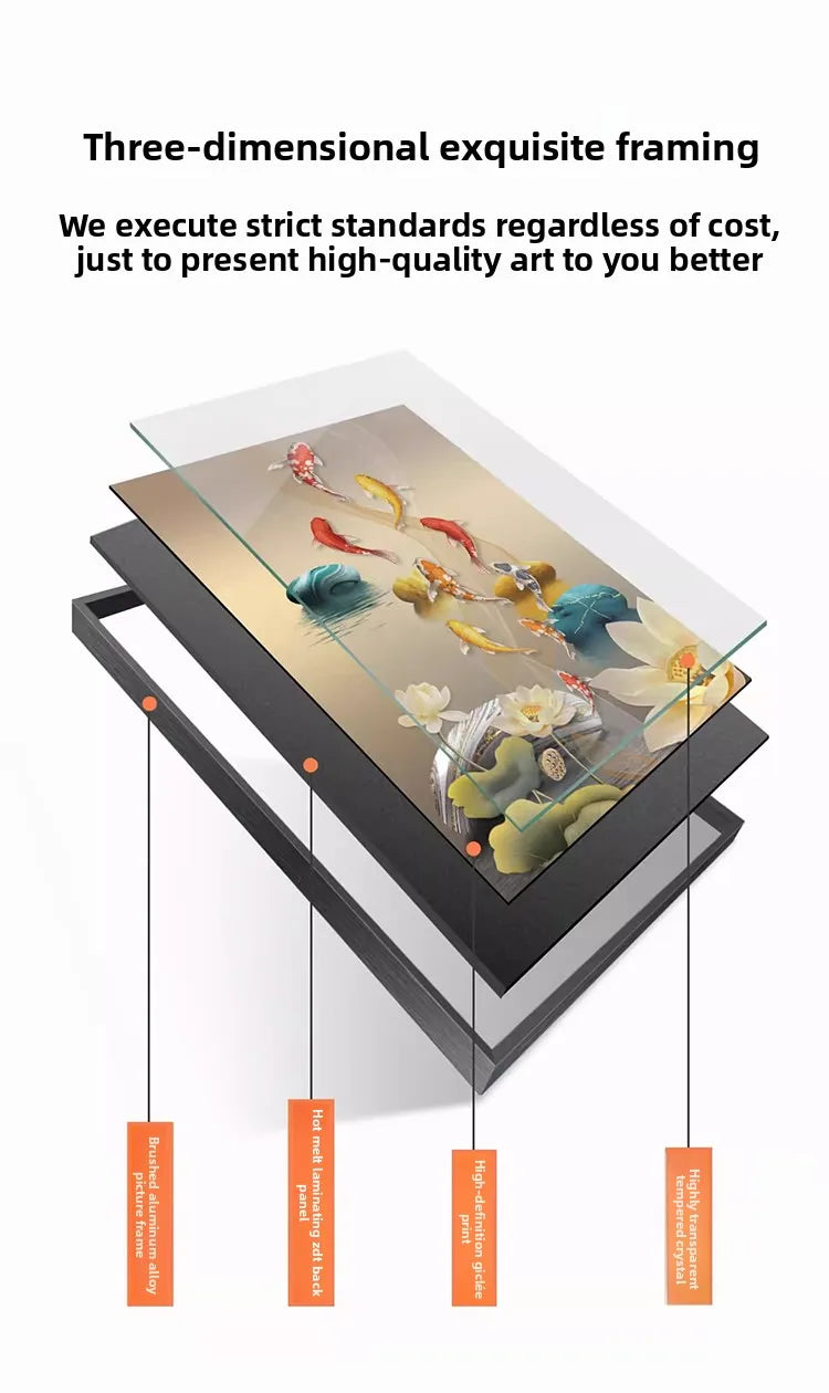 Light Luxury Wall Art Nine Fish Picture Entrance Wall Decor Aesthetic High End Living Room Corridor Luminous LED Light Painting - 𝕄𝕮 𝕋𝕙𝕖 𝔹𝕝𝕒𝕔𝕜 𝔻𝕚𝕒𝕞𝕠𝕟𝕕