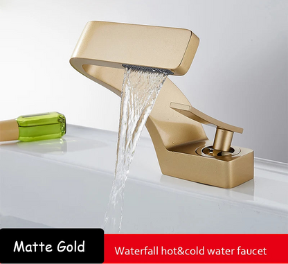 TOLM Brass Black Gold Basin Faucet Bathroom Sink Faucets Hot Cold Water Mixer Crane Deck Mounted Single Handle Hole Bath Kitchen - https://mohammadcollection.com