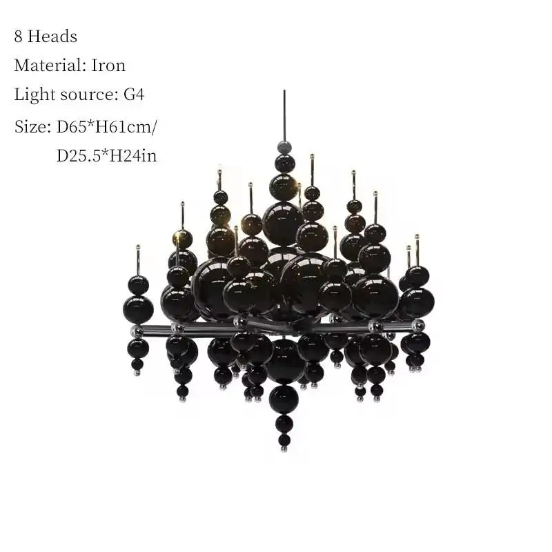 Luxury Living Room Black Chandelier Designer Tears From Moon Chandelier For Ceiling Restaurant Large Dining Table Hanging Lamp - https://mohammadcollection.com