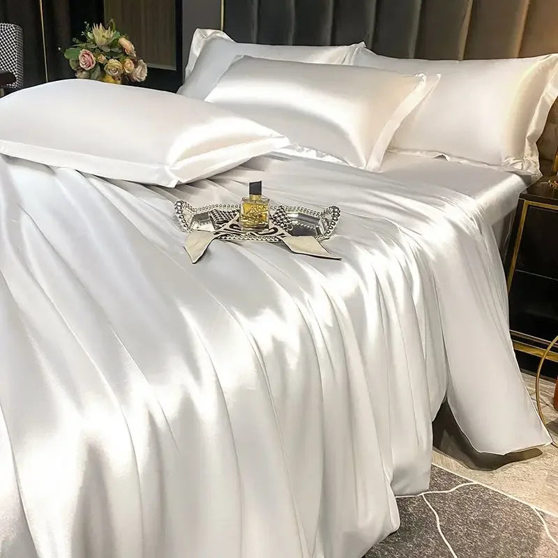 Luxury MC THE BLACK DIAMOND bedsheet set with cover, bed sheet, and pillowcase for single or double beds.