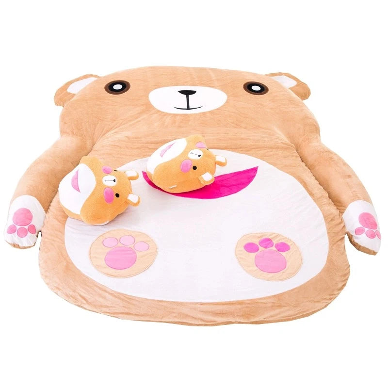 Cartoon mattress lazy sofa bed Suitable for adults tatami mats floor cute cartoon bed soft comfortable brown bear sofa soft mat
