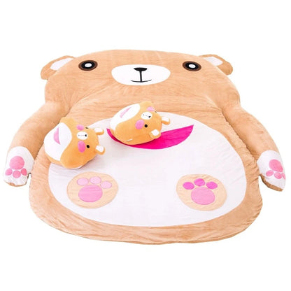 Cartoon mattress lazy sofa bed Suitable for adults tatami mats floor cute cartoon bed soft comfortable brown bear sofa soft mat