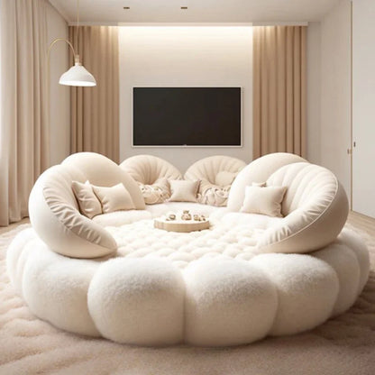 Round Aesthetics Soft Bed Frame European Full Master Bedroom Hotel Create Bed King Size Fashionable Modern Cama Casal Furniture - https://mohammadcollection.com