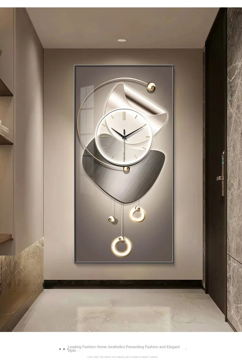 Modern Design Wall Clock Living Room Entrance Corridor Wall Decor Mute Digital Clock Large Abstract Hanging Painting Wall Watch - 𝕄𝕮 𝕋𝕙𝕖 𝔹𝕝𝕒𝕔𝕜 𝔻𝕚𝕒𝕞𝕠𝕟𝕕