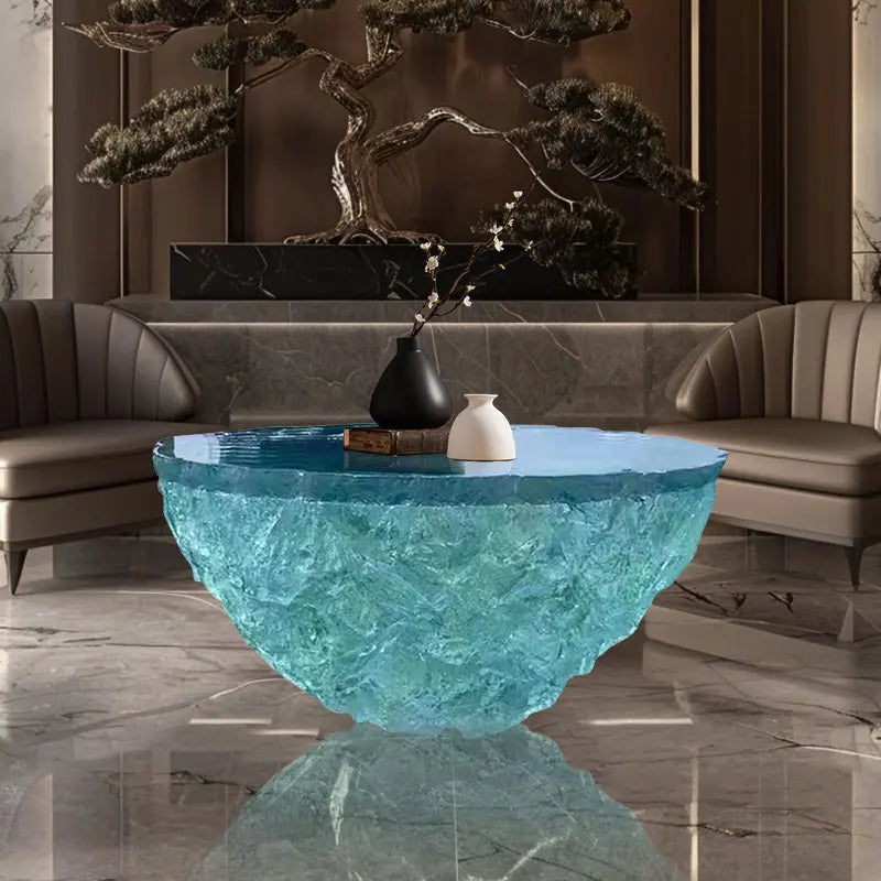 Creative transparent chair resin furniture floor ornament coffee table table - https://mohammadcollection.com