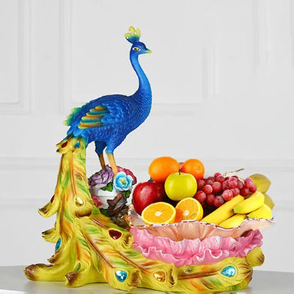 European Style Peacock Fruit Candy Plate Home Living Room Dim Sum Dry Fruit Plate Desktop Creative Storage Decoration Snack Tray - https://mohammadcollection.com