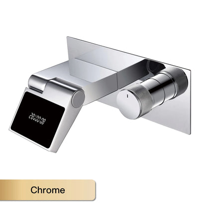 Intelligent black brass bathroom faucet with LED digital display design Hidden single handle cold &amp; hot 2 control wash basin Tap - https://mohammadcollection.com