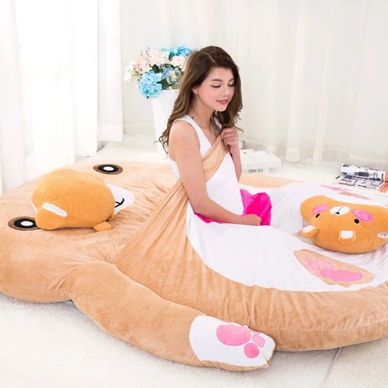 Brown bear cartoon mattress sofa bed by MC THE BLACK DIAMOND, soft and comfortable futon suitable for adults on tatami mats.