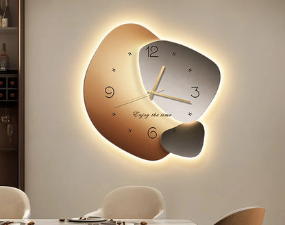 Modern MC THE BLACK DIAMOND wall clock with silent movement, digital display, suitable for living room or dining room wall decoration