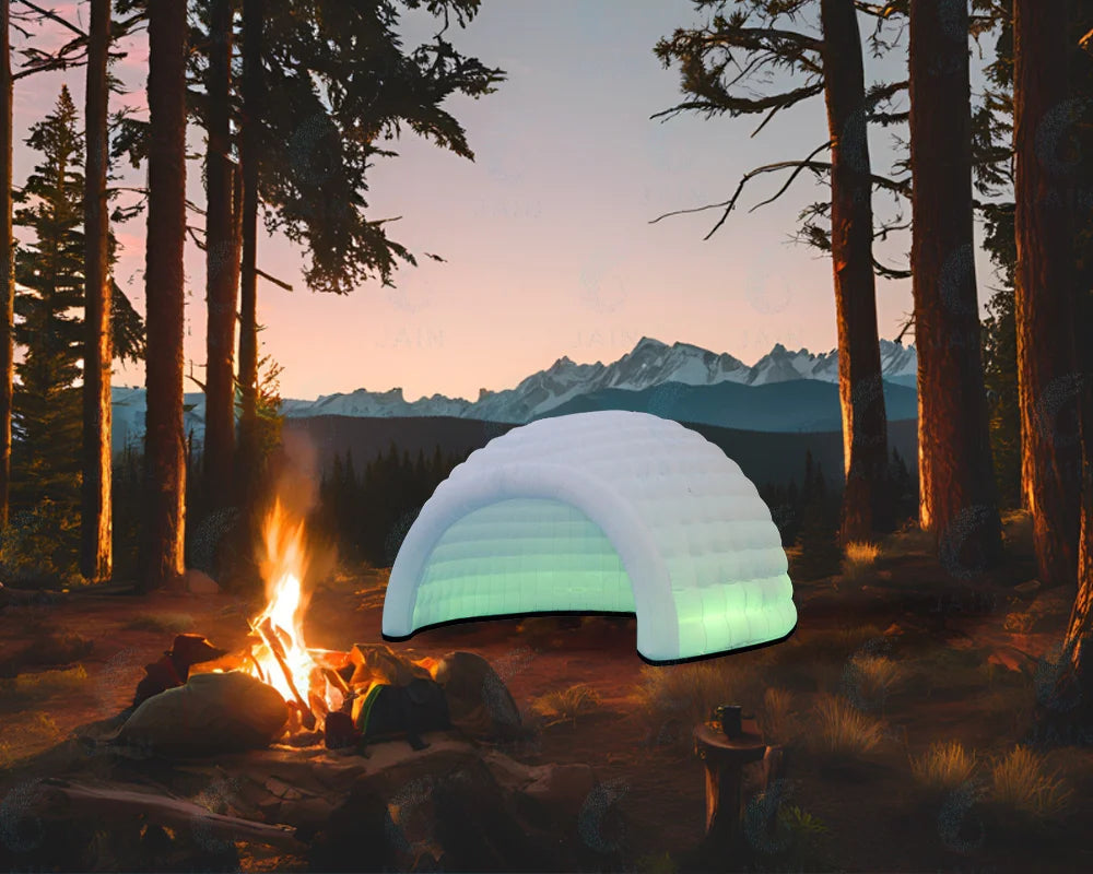 Inflatable MC THE BLACK DIAMOND Igloo Dome Tent, premium air-supported pop-up tent with a rounded, durable design for outdoor use.