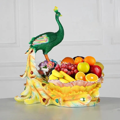 European Style Peacock Fruit Candy Plate Home Living Room Dim Sum Dry Fruit Plate Desktop Creative Storage Decoration Snack Tray - https://mohammadcollection.com