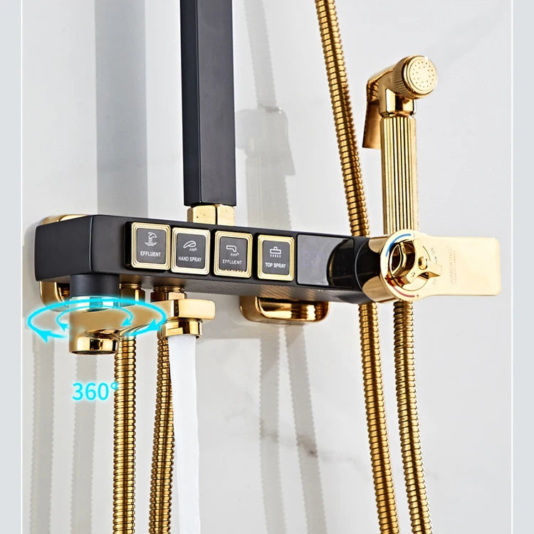 MC THE BLACK DIAMOND luxury digital bathroom shower head set with rainfall shower head and shower caddy for modern bathrooms