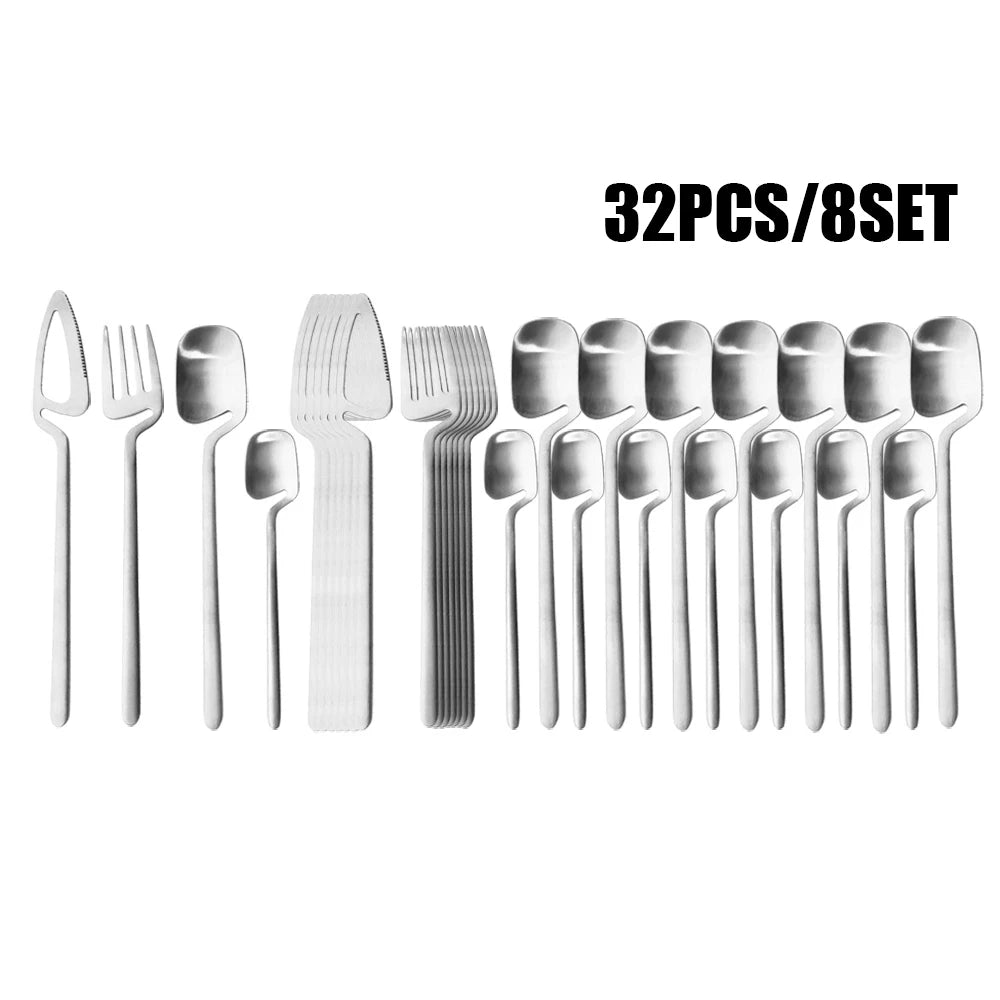 Black matte stainless steel cutlery set by 𝕄𝕔 𝕋𝕙𝕖 𝔹𝕝𝕒𝕔𝕜 𝔻𝕚𝕒𝕞𝕠𝕟