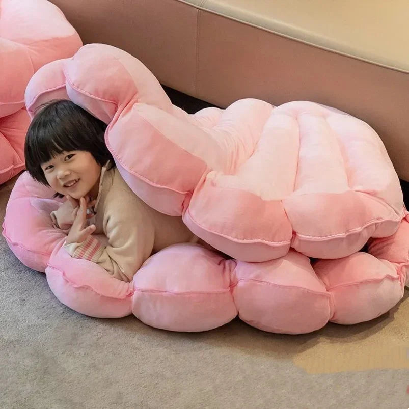Large Clamshell Plush Cushion Giant Shuck Plush Pillow Seashell Sofa Decorative Stuffed Pillow Sleeping Backrest Floor Cushion