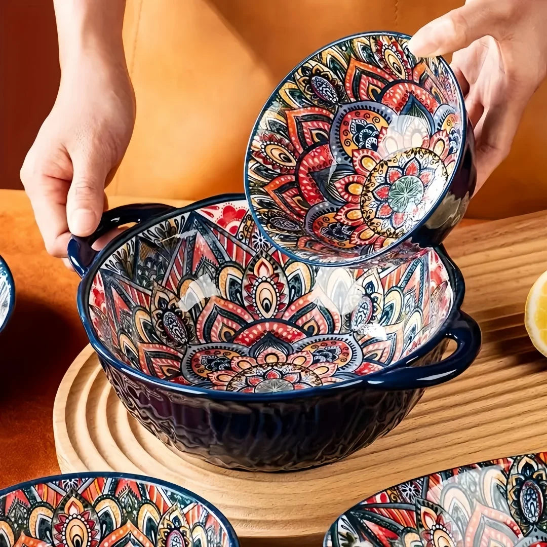 MC Bohemian ceramic plate 7-piece set