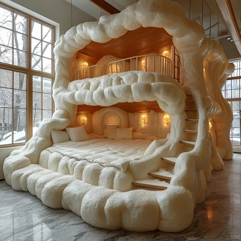 Designer explosion cream wind children on and off the bed mother bed fabric bed camera in - https://mohammadcollection.com