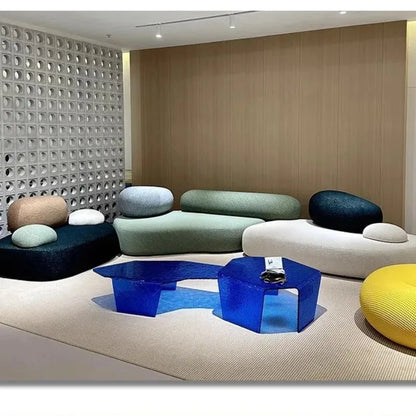 Creative Sofa Light Luxury Italian Pebble Fabric Compression Sofa Special-shaped Living Room New Sponge Rock Sofa Bed - https://mohammadcollection.com