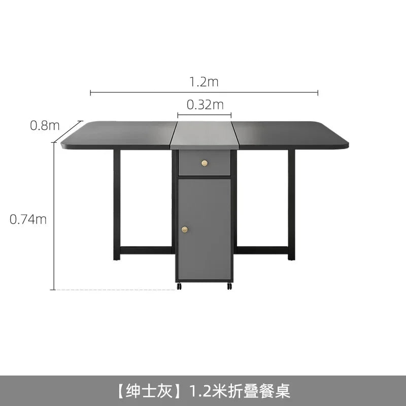 MC The Black Diamond luxury folding kids' study and dining wooden table in a room setting, showcasing its compact, versatile design.