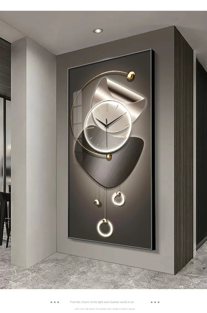 Modern Design Wall Clock Living Room Entrance Corridor Wall Decor Mute Digital Clock Large Abstract Hanging Painting Wall Watch - 𝕄𝕮 𝕋𝕙𝕖 𝔹𝕝𝕒𝕔𝕜 𝔻𝕚𝕒𝕞𝕠𝕟𝕕