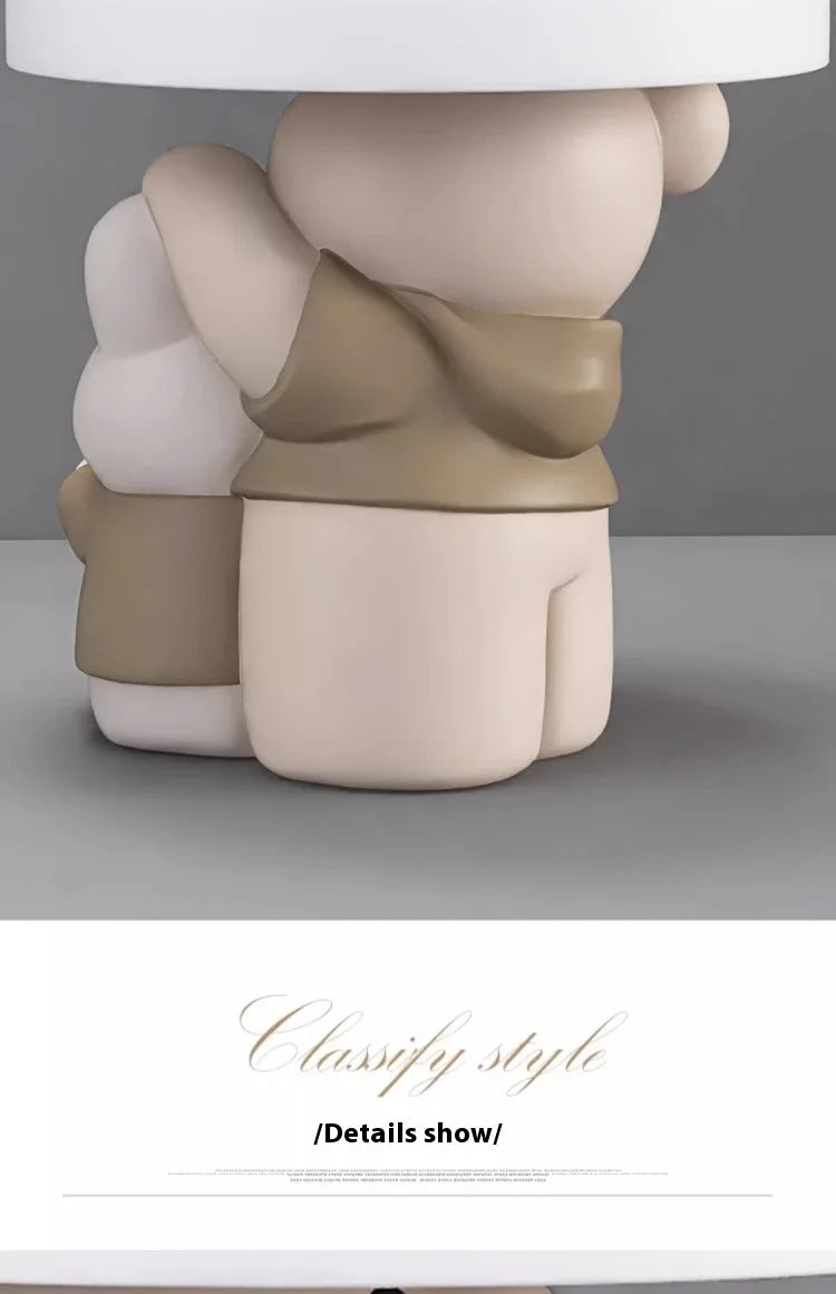 Cream Style Home Decor Parent-child Bear Statue Coffee Table Creative Livingroom Sofa Side Table Bedroom Bedside Table Furniture - 𝕄𝕮 𝕋𝕙𝕖 𝔹𝕝𝕒𝕔𝕜 𝔻𝕚𝕒𝕞𝕠𝕟𝕕
