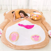 Cute cartoon brown bear sofa bed by MC THE BLACK DIAMOND, soft plush mattress futon for adults, perfect for tatami floor lounging.