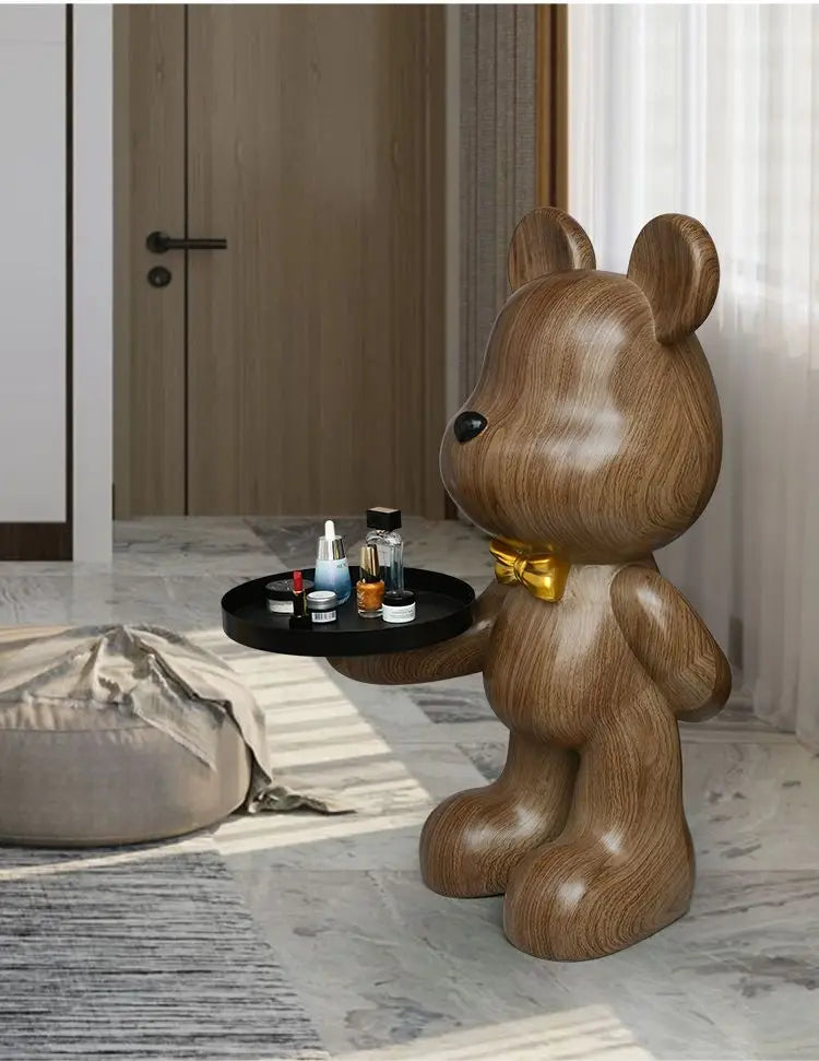 Home Decor Creative Doll Bear Floor Ornament Living Room Trend Soft Decoration Welcome Reception Storage Tray Animal Statue Gift - 𝕄𝕮 𝕋𝕙𝕖 𝔹𝕝𝕒𝕔𝕜 𝔻𝕚𝕒𝕞𝕠𝕟𝕕