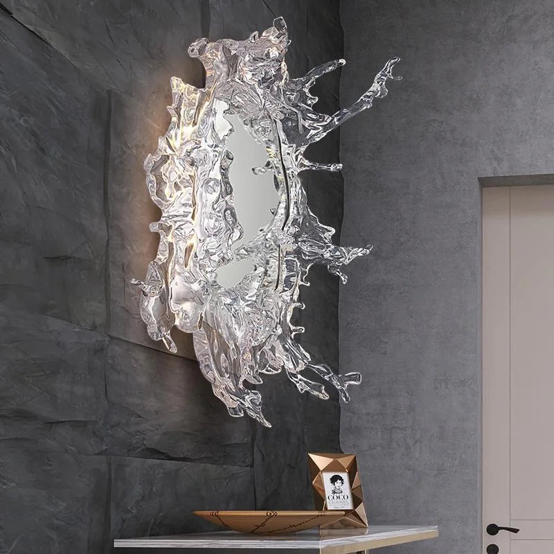 Art Water Flower With Mirror Wall Light Modern Led Wall Lamps For Bathroom Dressing Mirror Wall Sconces Home Decor Wall Lighting - https://mohammadcollection.com