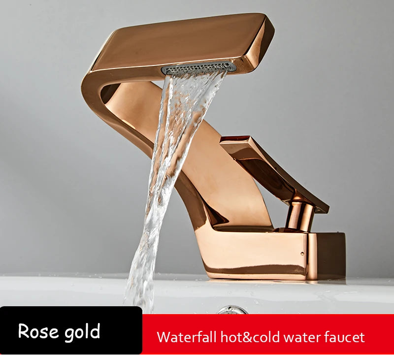 TOLM Brass Black Gold Basin Faucet Bathroom Sink Faucets Hot Cold Water Mixer Crane Deck Mounted Single Handle Hole Bath Kitchen - https://mohammadcollection.com