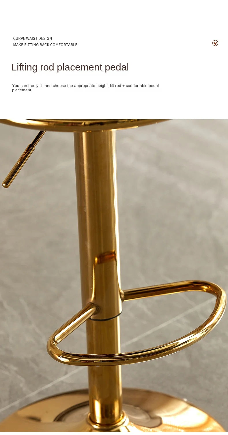 Rotating Lifting Bar Chair, High Foot Stool, Nordic Furniture, Backrest, Velvet Bar Stool, Bar Stools For Kitchen, Counter Stool - 𝕄𝕮 𝕋𝕙𝕖 𝔹𝕝𝕒𝕔𝕜 𝔻𝕚𝕒𝕞𝕠𝕟𝕕