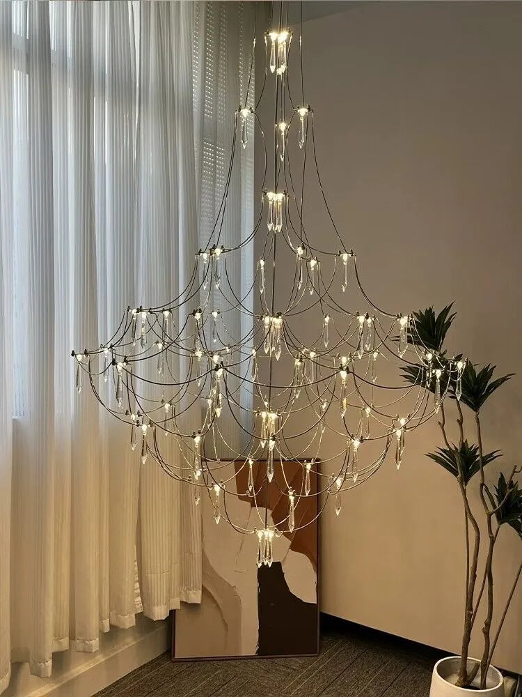 Deluxe Crystal Lamp Deluxe Star Lamp Firefly Pendant Lamp Modern Led Living Room Lamp Room Villa Designer Creative Lighting - https://mohammadcollection.com