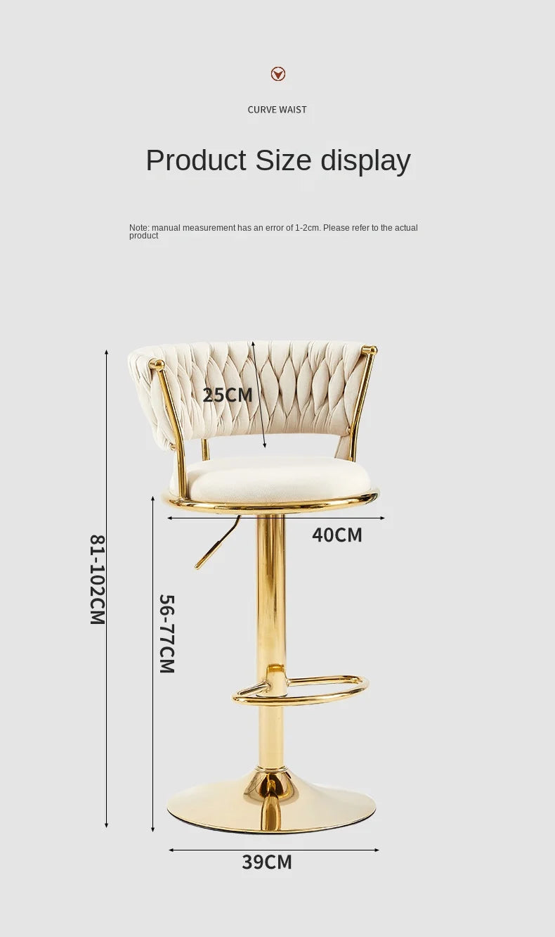 Rotating Lifting Bar Chair, High Foot Stool, Nordic Furniture, Backrest, Velvet Bar Stool, Bar Stools For Kitchen, Counter Stool - 𝕄𝕮 𝕋𝕙𝕖 𝔹𝕝𝕒𝕔𝕜 𝔻𝕚𝕒𝕞𝕠𝕟𝕕