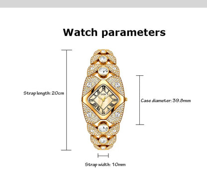 2025 New Women Watch Light Luxury Brand Diamond Inlaid Bracelet Watches Waterproof Ladies Fashion Quartz Clock Wristwatch Gift - https://mohammadcollection.com