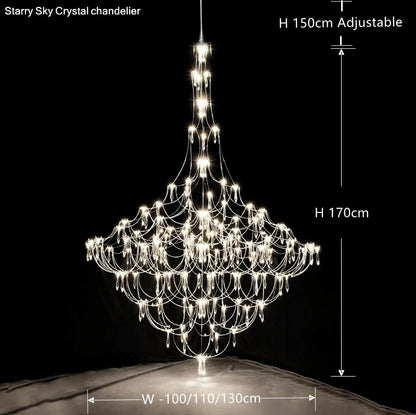 Deluxe Crystal Lamp Deluxe Star Lamp Firefly Pendant Lamp Modern Led Living Room Lamp Room Villa Designer Creative Lighting - https://mohammadcollection.com