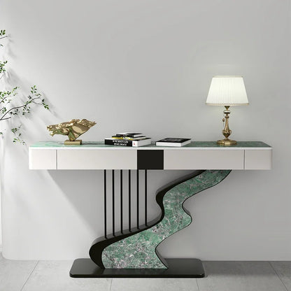 Modern MC THE BLACK DIAMOND midcentury metal console table with sleek design, ideal for entryway or living room decor.