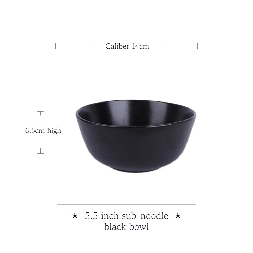 Black ceramic breakfast milk cup and deep steak soup plate set by 𝕄𝕔 𝕋𝕙𝕖 𝔹𝕝𝕒𝕔𝕜 𝔻𝕚𝕒𝕞�