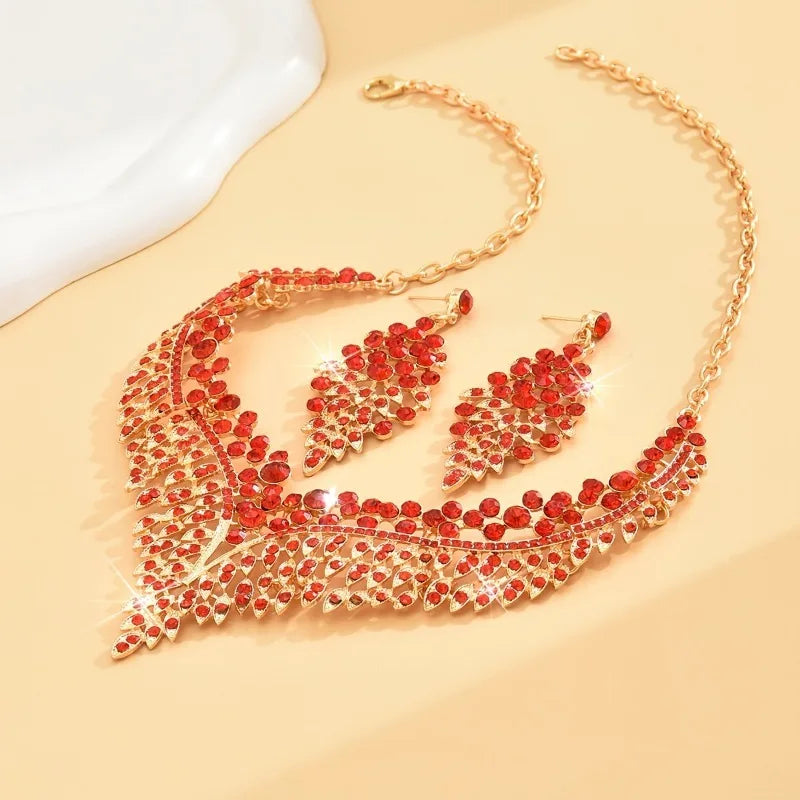 Three-piece women's fashion starry sky conical leaf necklace set from Mohammand Collection, featuring delicate leaf and star designs.