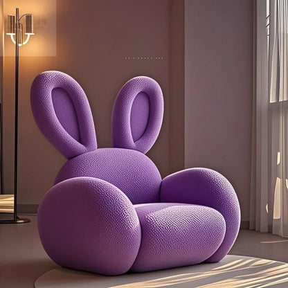 Cream Wind Creative Rabbit Fabric Sofas Living Room Single Sofa Furniture Couch Armchair White Pink Grey 1 Person Sofa luxury - https://mohammadcollection.com