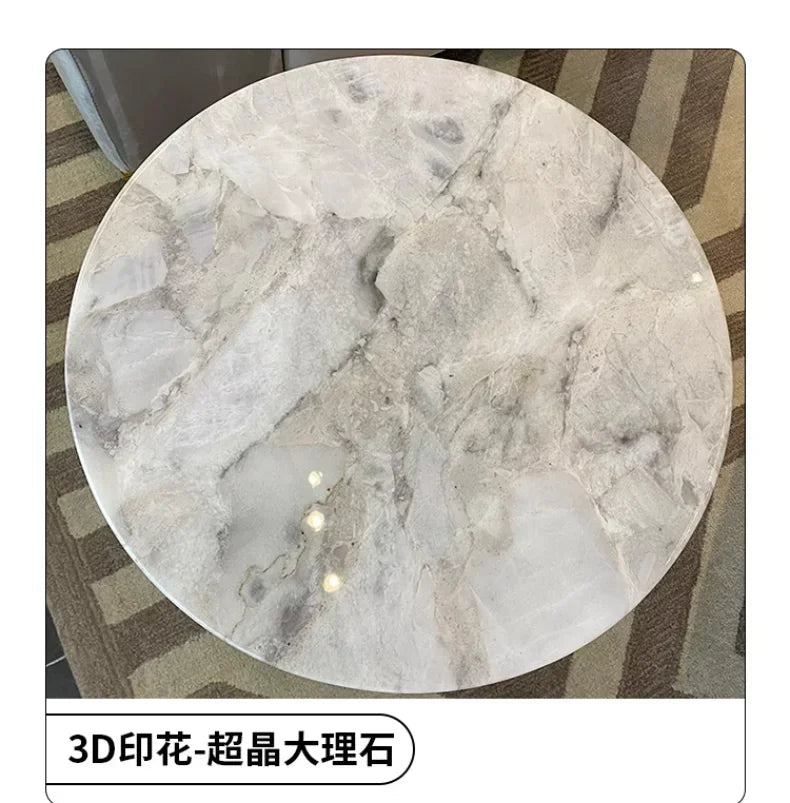 Simple High-end Round Coffee Table Nordic Style Natural Marble Sofa Side Table Designer Light Luxury Living Room Table - https://mohammadcollection.com