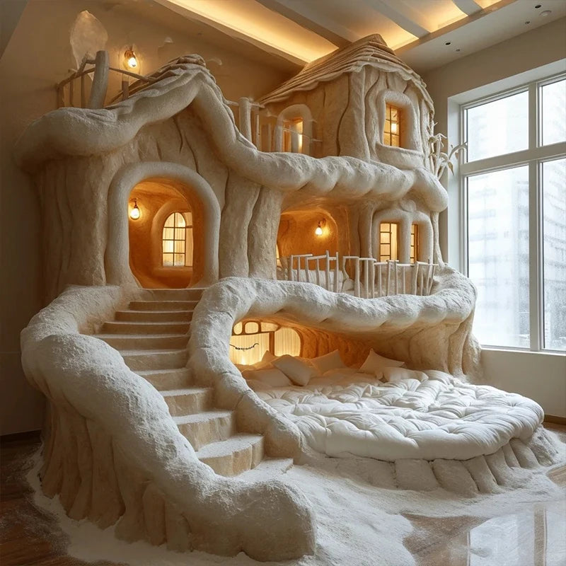 Designer explosion cream wind children on and off the bed mother bed fabric bed camera in - https://mohammadcollection.com