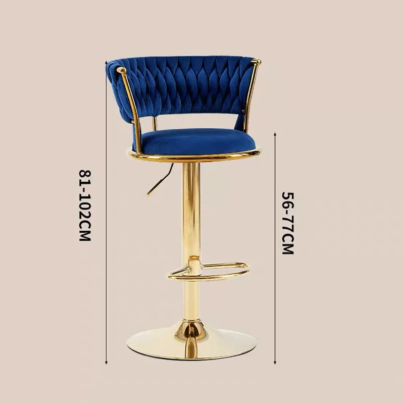 Rotating Lifting Bar Chair, High Foot Stool, Nordic Furniture, Backrest, Velvet Bar Stool, Bar Stools For Kitchen, Counter Stool - 𝕄𝕮 𝕋𝕙𝕖 𝔹𝕝𝕒𝕔𝕜 𝔻𝕚𝕒𝕞𝕠𝕟𝕕
