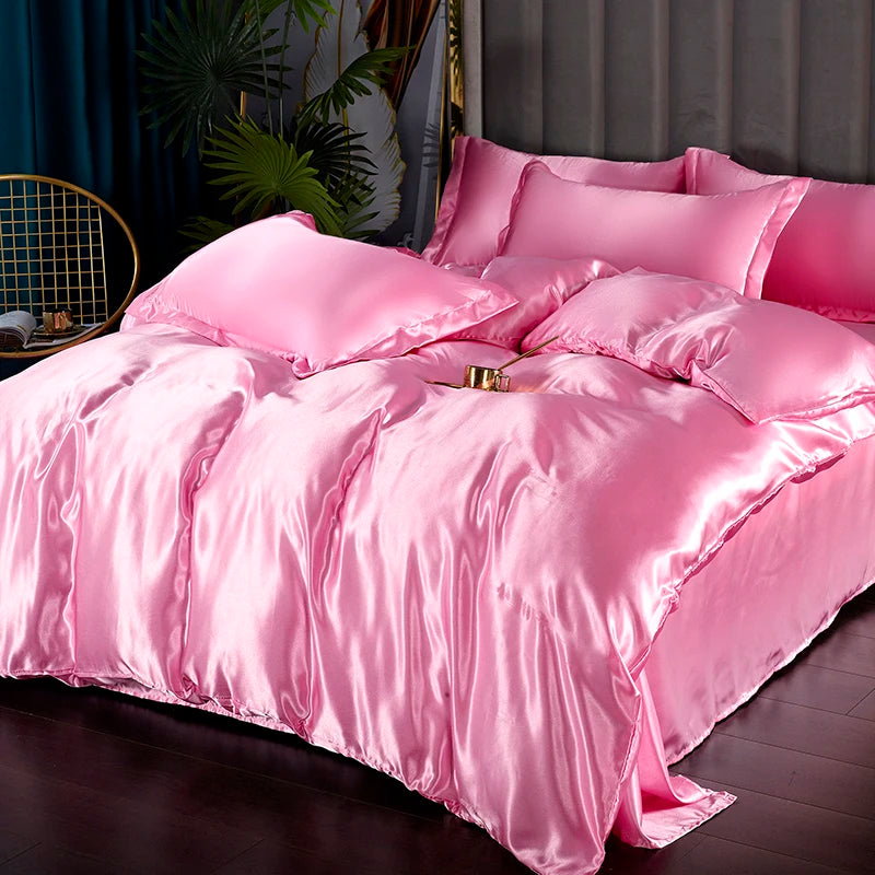 Three-piece silky satin duvet cover set by 𝕄𝕔 𝕋𝕙𝕖 𝔹𝕝𝕒𝕔𝕜 𝔻𝕚𝕒𝕞𝕠𝕟