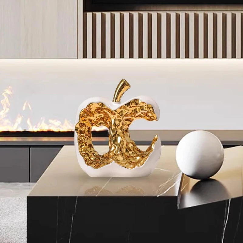 Light Luxury Home Decor Ceramic Apple Ornament Modern Living Room TV Cabinet Wine Cabinet High-end Art Decorative Figurines Gift - 𝕄𝕮 𝕋𝕙𝕖 𝔹𝕝𝕒𝕔𝕜 𝔻𝕚𝕒𝕞𝕠𝕟𝕕