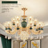 LED Crystal Ceramic Retro Ceiling Chandelier European Style Lamp Living Room Bedroom Villa Duplex Plant Fun Luxury Chandelier - https://mohammadcollection.com